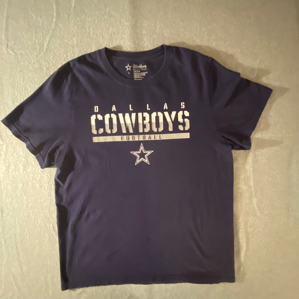 Dallas Cowboys Authentic Mens Navy Blue Graphic T-Shirt Size Large